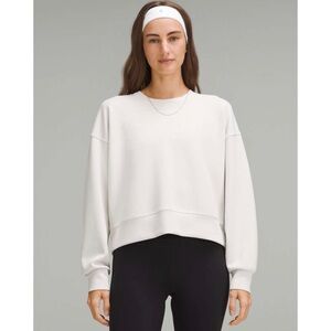 Lululemon Softstreme Perfectly Oversized Cropped Crew Sweatshirt in Bone Size 8